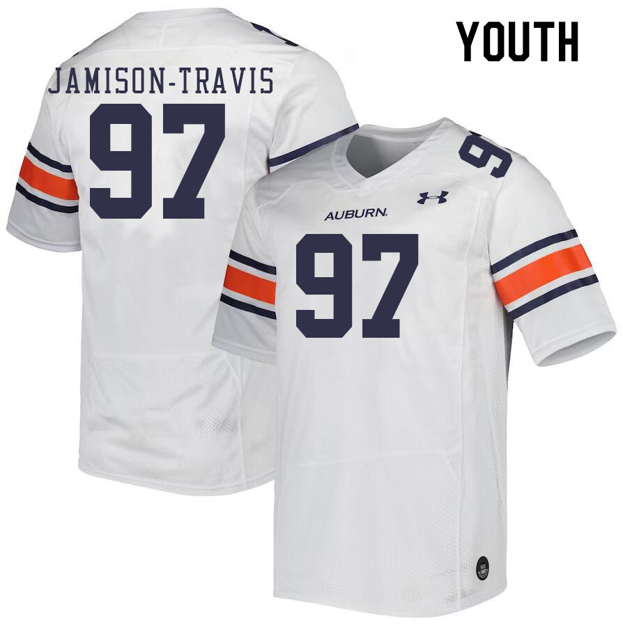 Youth #97 Quientrail Jamison-Travis Auburn Tigers College Football Jerseys Stitched Sale-White - Click Image to Close